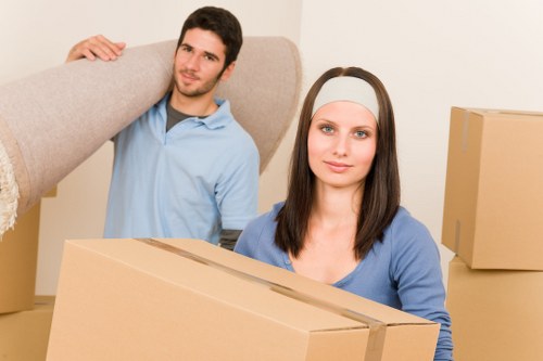 Household items loaded onto a moving truck in Brent